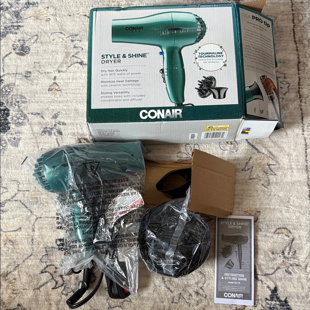Style & Shine Hair Dryer - Teal